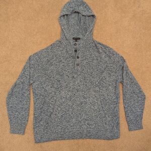 Banana Republic Cotton-Linen Henley Hoodie Sweater